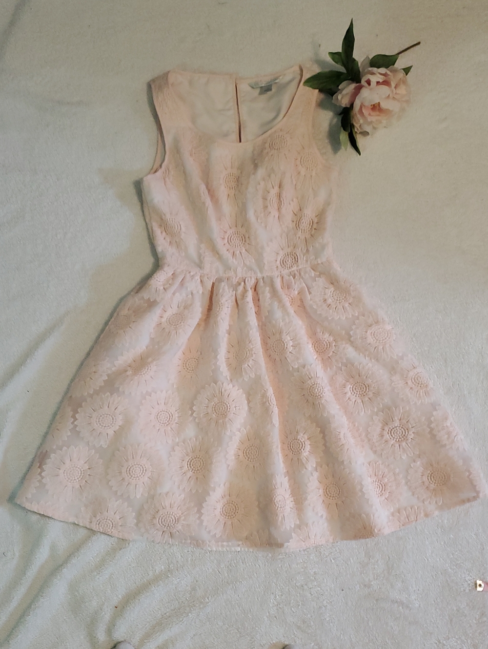 LC Lauren Conrad Pale Pink Floral Lace Dress | Size 2